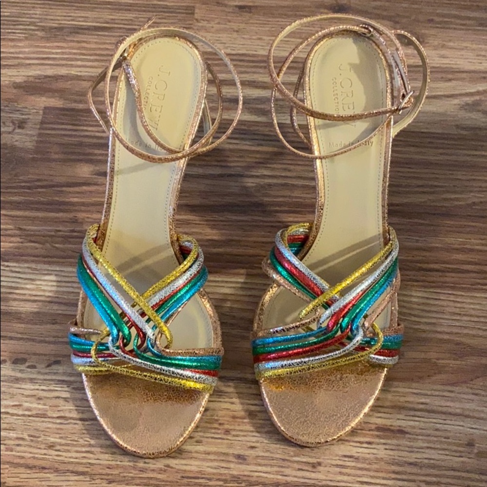J Crew Collection Metallic Rainbow Heel